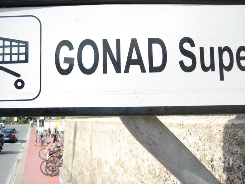 GONAD Supermarket directional signage
