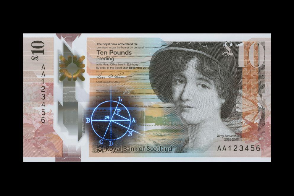 Mary Somerville - The new £10 from Royal Bank of Scotland Design byt O Street