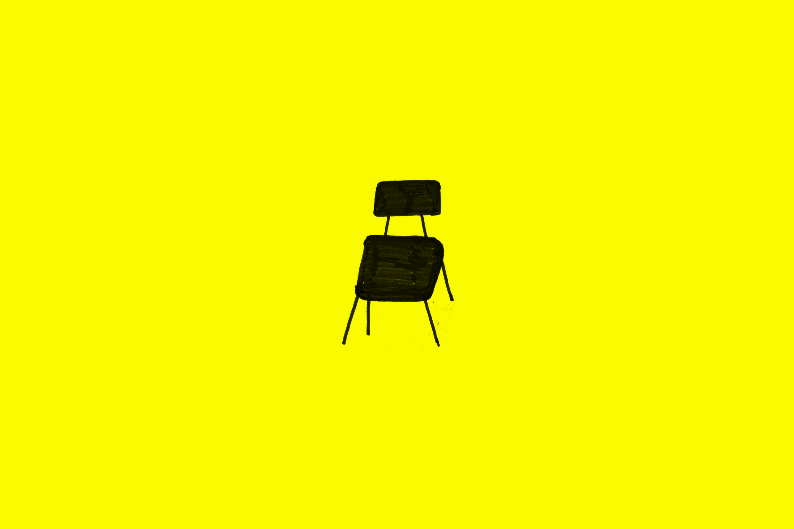 Doctors + Designers = Infix Support. Single illustrated chair on yellow background